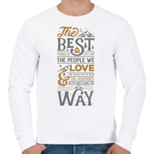 PRINTFASHION Best things - a legjobb dolgok az életben - Férfi pulóver - Fehér férfi pulóver, kardigán