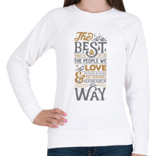 PRINTFASHION Best things - a legjobb dolgok az életben - Női pulóver - Fehér női pulóver, kardigán