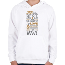 PRINTFASHION Best things in life - Gyerek kapucnis pulóver - Fehér