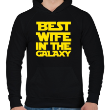 PRINTFASHION Best wife - Férfi kapucnis pulóver - Fekete férfi pulóver, kardigán