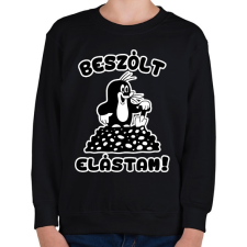 PRINTFASHION Beszólt elástam - kisvakond 2 - Gyerek pulóver - Fekete gyerek pulóver, kardigán