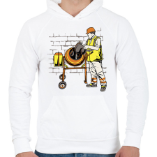 PRINTFASHION Betonkeverős - Férfi kapucnis pulóver - Fehér férfi pulóver, kardigán