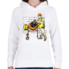 PRINTFASHION Betonkeverős - Női kapucnis pulóver - Fehér női pulóver, kardigán