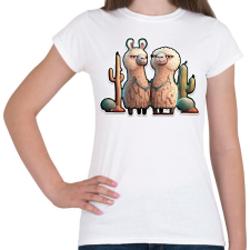 PRINTFASHION BETTER together - I Love You - cuki szerelmes lámás minta - Női póló - Fehér női póló