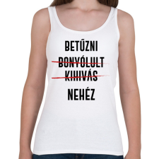 PRINTFASHION Betűzni nehéz - Női atléta - Fehér női trikó