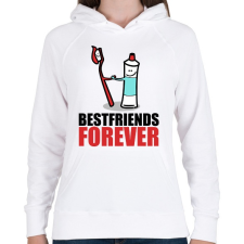 PRINTFASHION BFF - Női kapucnis pulóver - Fehér női pulóver, kardigán