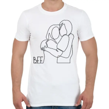 PRINTFASHION BFF - Vonalas minta - Férfi póló - Fehér férfi póló