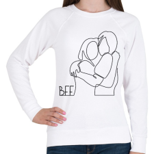 PRINTFASHION BFF - Vonalas minta - Női pulóver - Fehér női pulóver, kardigán