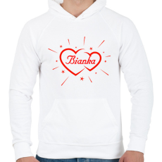 PRINTFASHION Bianka - Férfi kapucnis pulóver - Fehér