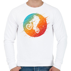 PRINTFASHION Bicajos asztronauta - Férfi pulóver - Fehér