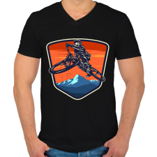 PRINTFASHION bicajos - Férfi V-nyakú póló - Fekete férfi póló