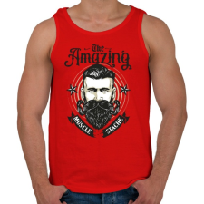 PRINTFASHION Bicepszbajusz - Férfi atléta - Piros atléta, trikó