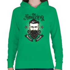 PRINTFASHION Bicepszbajusz - Női kapucnis pulóver - Zöld