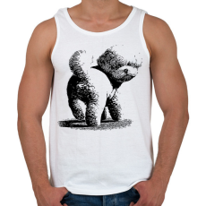 PRINTFASHION Bichon kutyás minta - Férfi atléta - Fehér