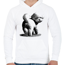 PRINTFASHION Bichon kutyás minta - Férfi kapucnis pulóver - Fehér férfi pulóver, kardigán