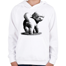 PRINTFASHION Bichon kutyás minta - Gyerek kapucnis pulóver - Fehér