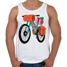 PRINTFASHION Bicikli - Férfi atléta - Fehér atléta, trikó
