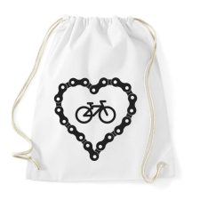 PRINTFASHION Bicikli love - Sportzsák, Tornazsák - Fehér tornazsák