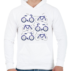 PRINTFASHION Biciklik - Férfi kapucnis pulóver - Fehér