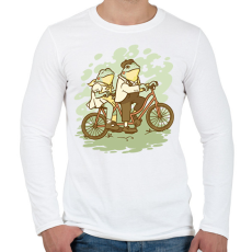 PRINTFASHION Biciklis békák - Férfi hosszú ujjú póló - Fehér