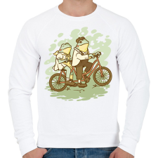 PRINTFASHION Biciklis békák - Férfi pulóver - Fehér férfi pulóver, kardigán