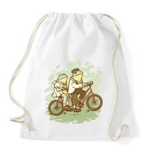 PRINTFASHION Biciklis békák - Sportzsák, Tornazsák - Fehér tornazsák