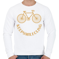 PRINTFASHION Biciklis mosoly - Férfi pulóver - Fehér