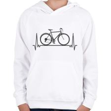 PRINTFASHION Biciklis szív - Gyerek kapucnis pulóver - Fehér gyerek pulóver, kardigán