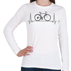 PRINTFASHION Biciklis szív - Női hosszú ujjú póló - Fehér