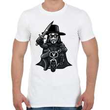 PRINTFASHION Biciklis Vendetta - Férfi póló - Fehér férfi póló