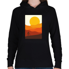 PRINTFASHION Biciklizés a hegyekben - Női kapucnis pulóver - Fekete női pulóver, kardigán