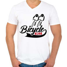 PRINTFASHION Bicycle club - Férfi V-nyakú póló - Fehér