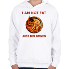 PRINTFASHION Big boned cat - Gyerek kapucnis pulóver - Fehér gyerek pulóver, kardigán