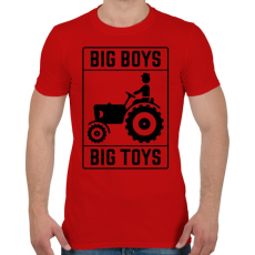 PRINTFASHION Big boys big toys - traktoros - Férfi póló - Piros