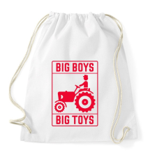 PRINTFASHION Big boys big toys - traktoros - Sportzsák, Tornazsák - Fehér tornazsák