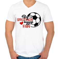 PRINTFASHION Big brother biggest fan - Férfi V-nyakú póló - Fehér