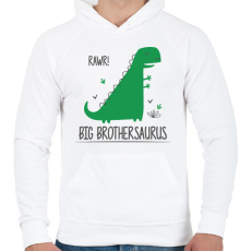 PRINTFASHION Big brothersaurus - Férfi kapucnis pulóver - Fehér