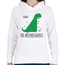 PRINTFASHION Big brothersaurus - Női kapucnis pulóver - Fehér női pulóver, kardigán