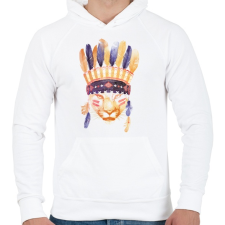 PRINTFASHION Big cheaf - Férfi kapucnis pulóver - Fehér férfi pulóver, kardigán