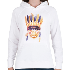 PRINTFASHION Big cheaf - Női kapucnis pulóver - Fehér női pulóver, kardigán