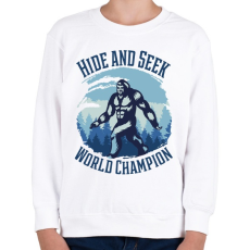 PRINTFASHION Big Foot -  bújócska világbajnok - Gyerek pulóver - Fehér