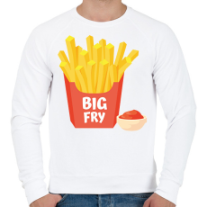 PRINTFASHION Big Fry - Nagy tesó - Férfi pulóver - Fehér