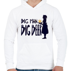 PRINTFASHION Big Man Big Beer - Férfi kapucnis pulóver - Fehér
