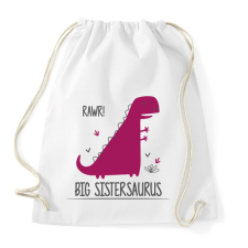 PRINTFASHION Big Sistersaurus - Sportzsák, Tornazsák - Fehér tornazsák