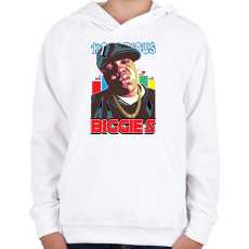 PRINTFASHION Biggie Smalls - Gyerek kapucnis pulóver - Fehér
