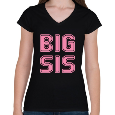 PRINTFASHION BIGSIS - Női V-nyakú póló - Fekete