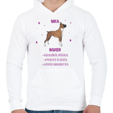 PRINTFASHION Bika - Boxer - Férfi kapucnis pulóver - Fehér férfi pulóver, kardigán