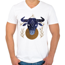 PRINTFASHION Bika - Férfi V-nyakú póló - Fehér