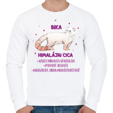 PRINTFASHION Bika - Himalájai cica - Férfi pulóver - Fehér