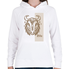 PRINTFASHION Bika horoszkóp - Női kapucnis pulóver - Fehér